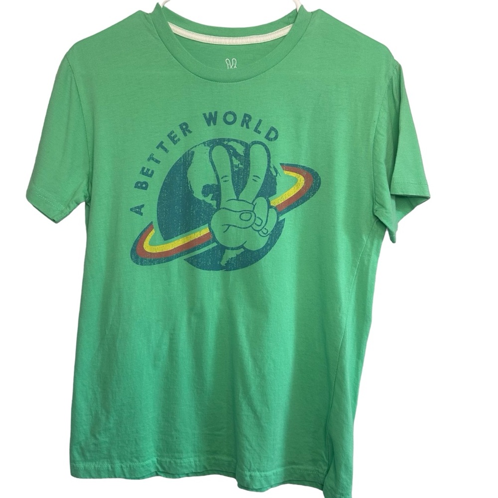 Dutch Bros Vintage “A Better World” Light Green MEDIUM+LARGE Tee